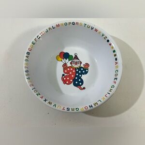 Vintage Melamine Ware Child’s Bowl with Clown and ABC’s Taiwan B2